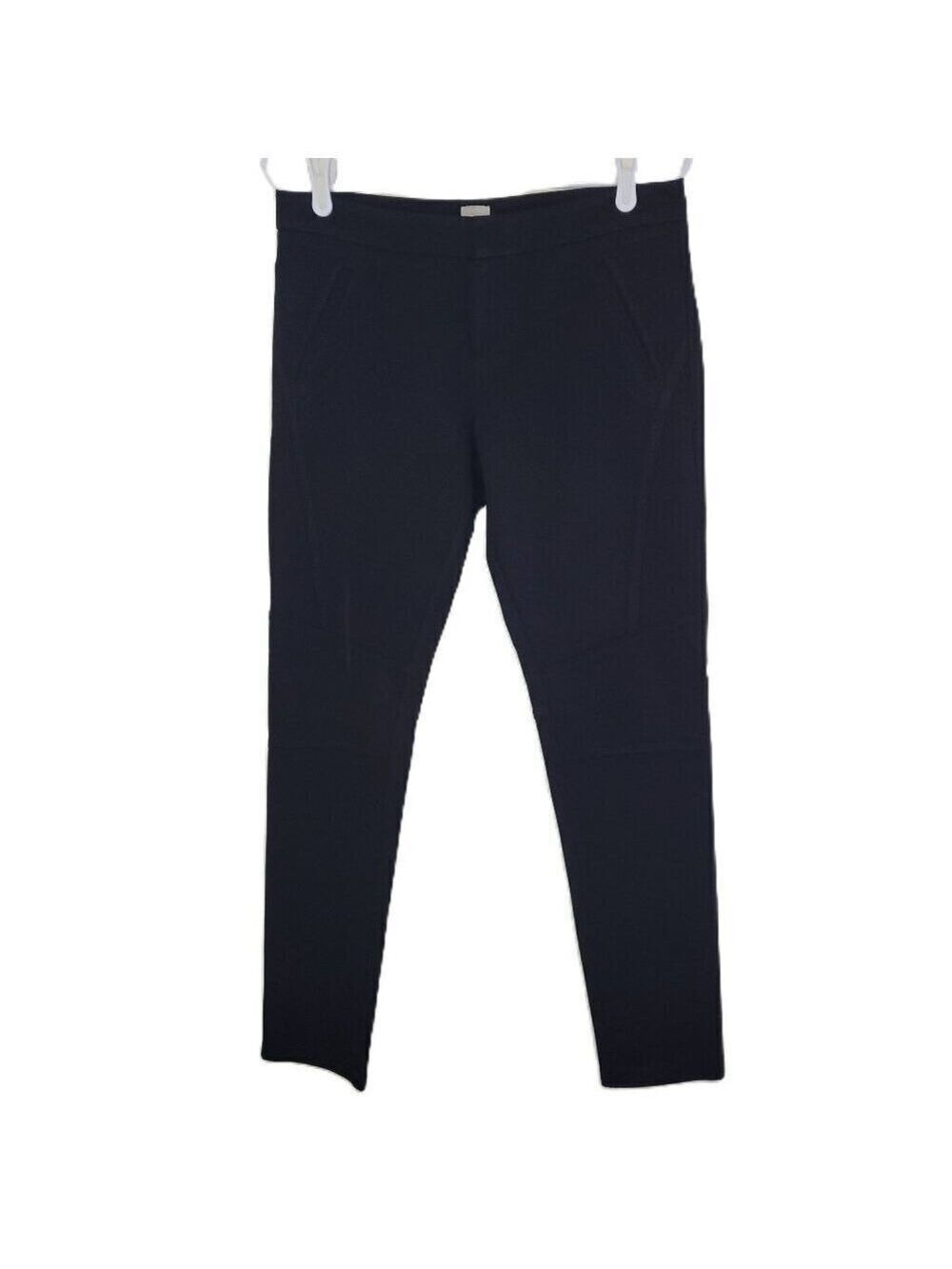 Ecru Black Ponte Stretch Slim Straight Leg Ankle Pants Women’s Size 6
